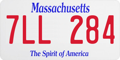MA license plate 7LL284