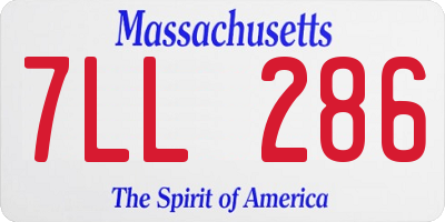 MA license plate 7LL286