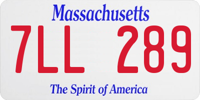 MA license plate 7LL289