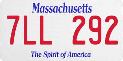 MA license plate 7LL292