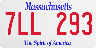 MA license plate 7LL293