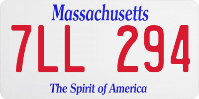 MA license plate 7LL294
