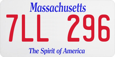 MA license plate 7LL296