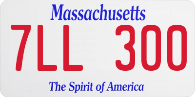 MA license plate 7LL300
