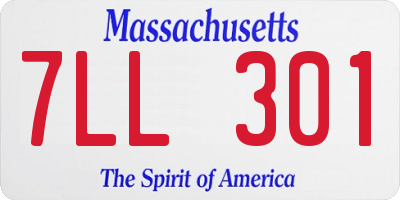 MA license plate 7LL301
