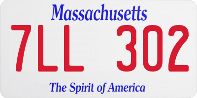 MA license plate 7LL302