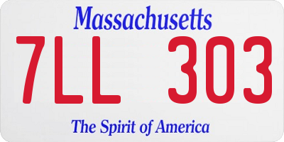 MA license plate 7LL303