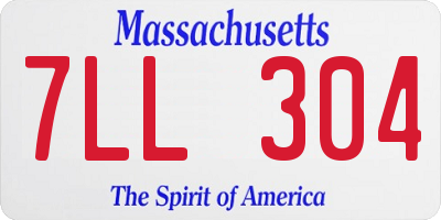 MA license plate 7LL304