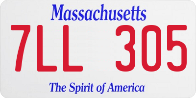 MA license plate 7LL305