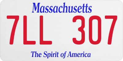 MA license plate 7LL307