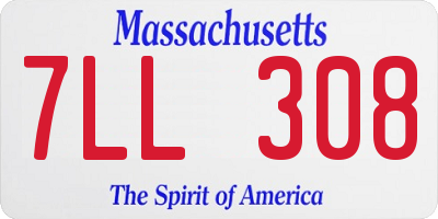 MA license plate 7LL308