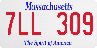 MA license plate 7LL309