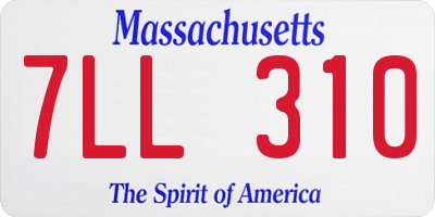 MA license plate 7LL310