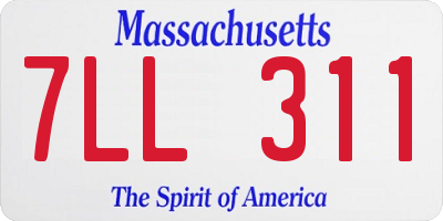 MA license plate 7LL311