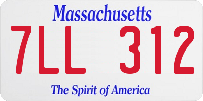 MA license plate 7LL312