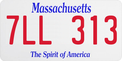 MA license plate 7LL313