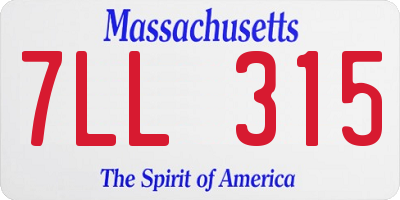 MA license plate 7LL315