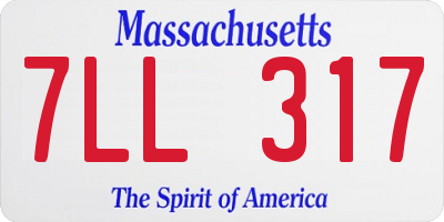 MA license plate 7LL317