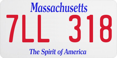 MA license plate 7LL318