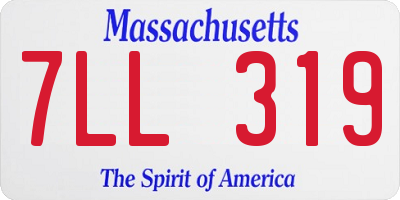 MA license plate 7LL319