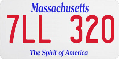 MA license plate 7LL320