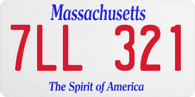 MA license plate 7LL321