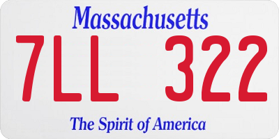 MA license plate 7LL322
