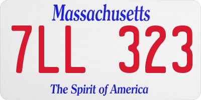 MA license plate 7LL323