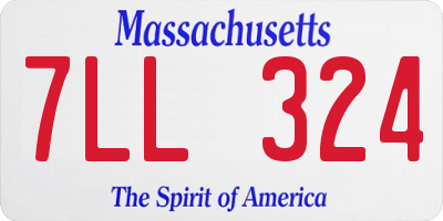 MA license plate 7LL324