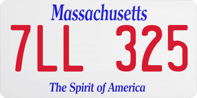 MA license plate 7LL325