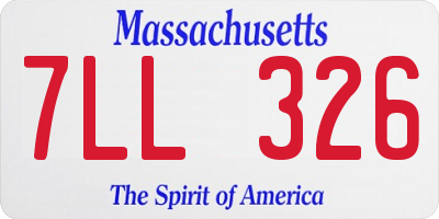 MA license plate 7LL326
