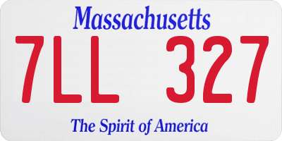 MA license plate 7LL327