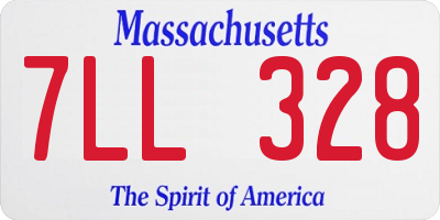 MA license plate 7LL328