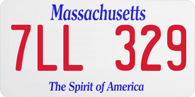 MA license plate 7LL329
