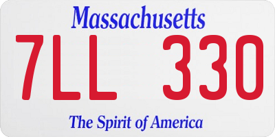 MA license plate 7LL330