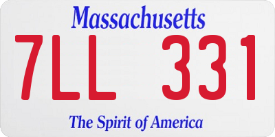 MA license plate 7LL331