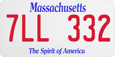 MA license plate 7LL332