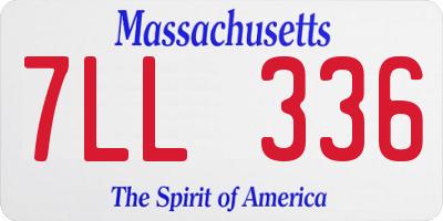 MA license plate 7LL336