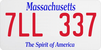 MA license plate 7LL337