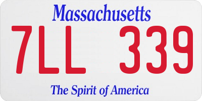 MA license plate 7LL339