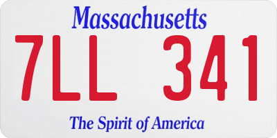 MA license plate 7LL341