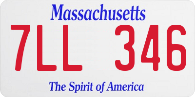 MA license plate 7LL346