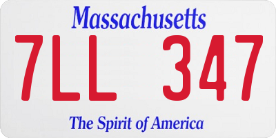 MA license plate 7LL347