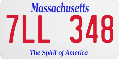 MA license plate 7LL348