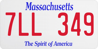 MA license plate 7LL349