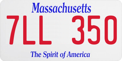 MA license plate 7LL350