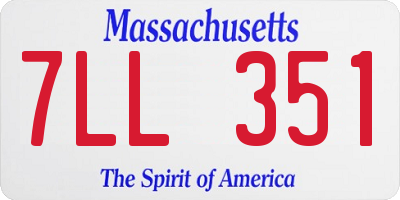 MA license plate 7LL351