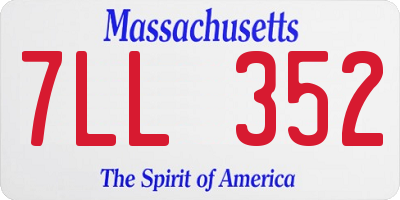 MA license plate 7LL352