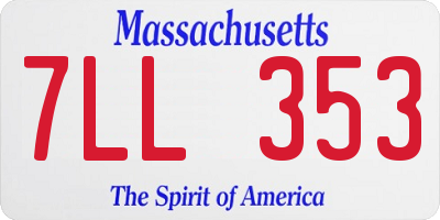 MA license plate 7LL353