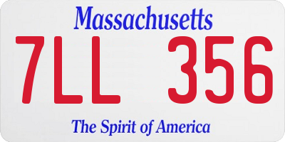 MA license plate 7LL356
